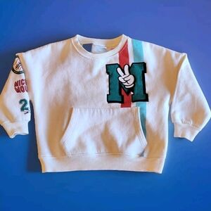 Zara Mickey Mouse Sweatshirt Size 18-24 months. Color cream black blue green red